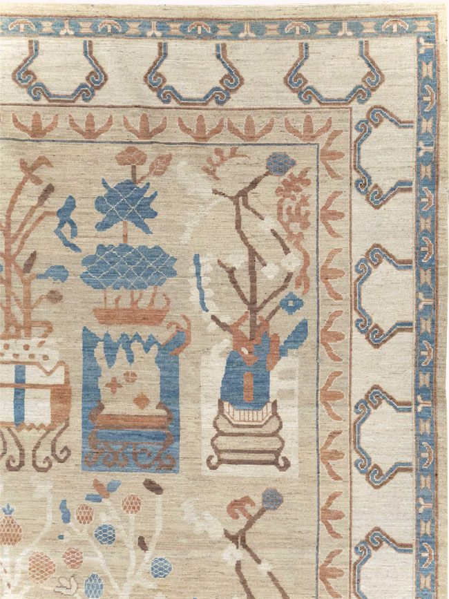 Modern East Turkestan Khotan Large Room Size Carpet, No.32247 - Gsblank