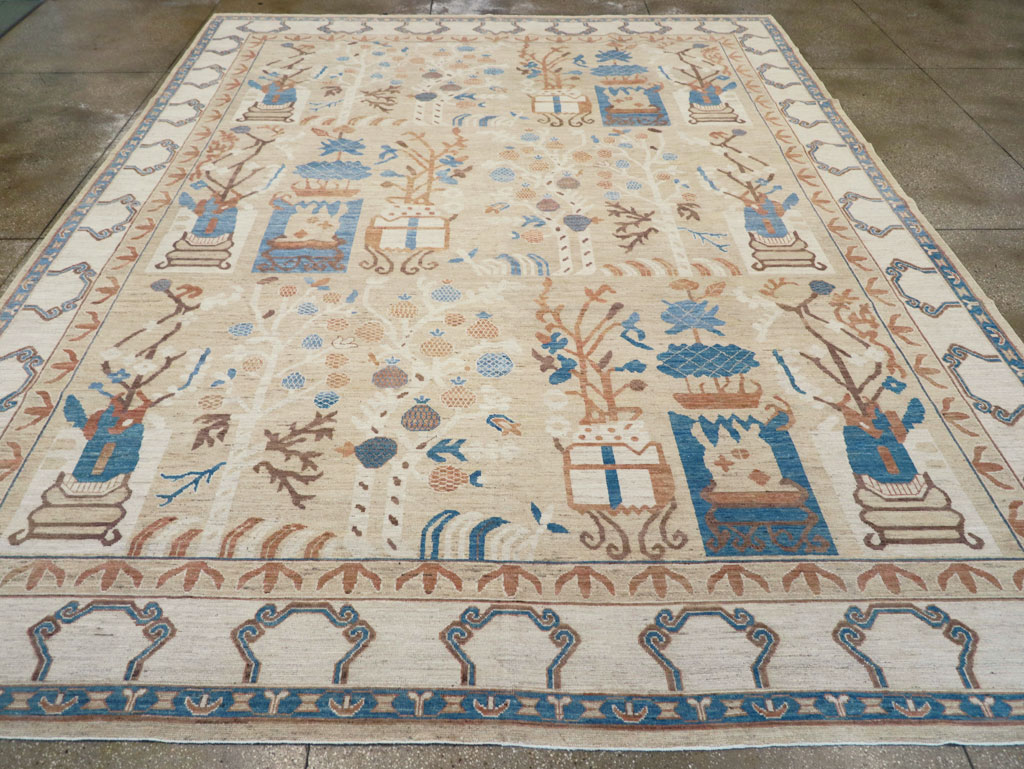 Modern East Turkestan Khotan Large Room Size Carpet, No.32247 - Gsblank
