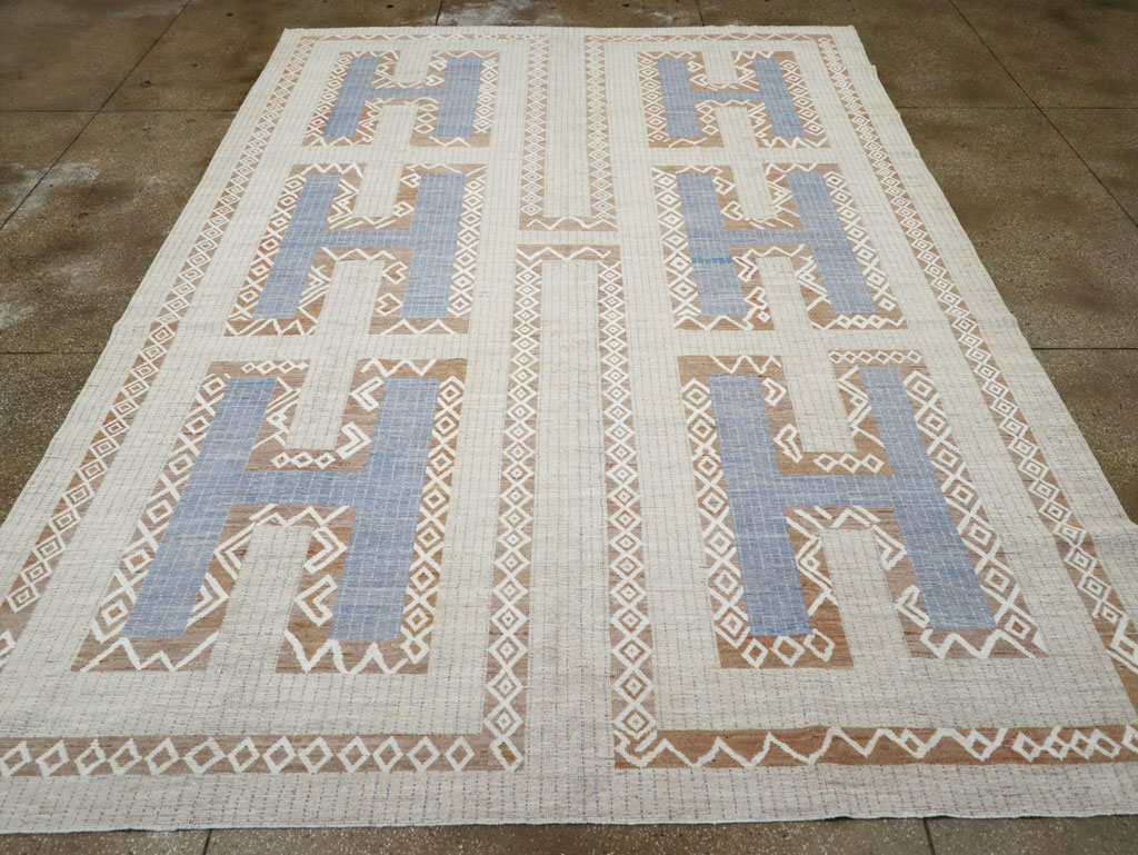 African Tuareg Inspired Modern East Turkestan Khotan Room Size Carpet, No.32248 - Gsblank
