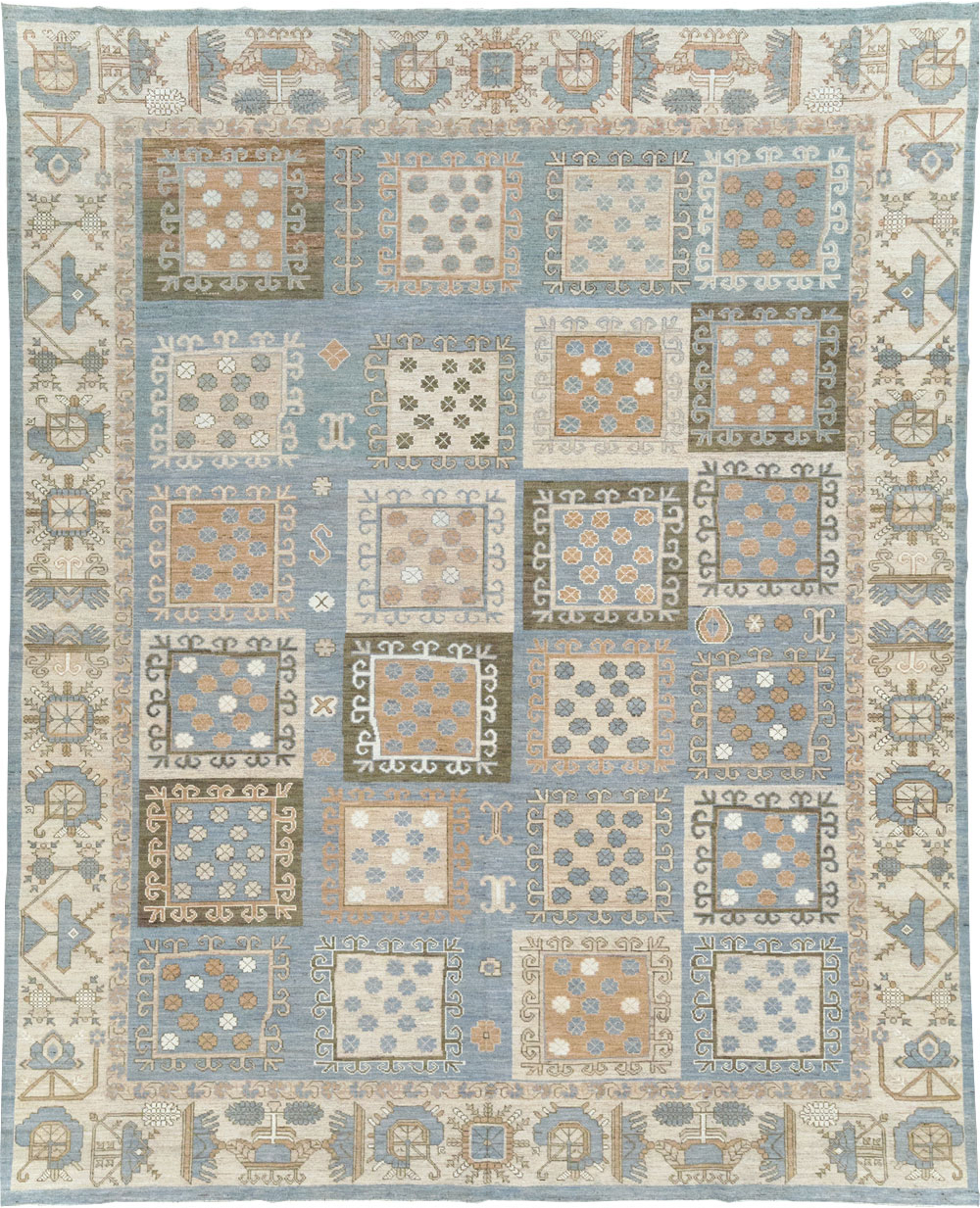 Modern East Turkestan Khotan Room Size Carpet, No.32249 - Gsblank