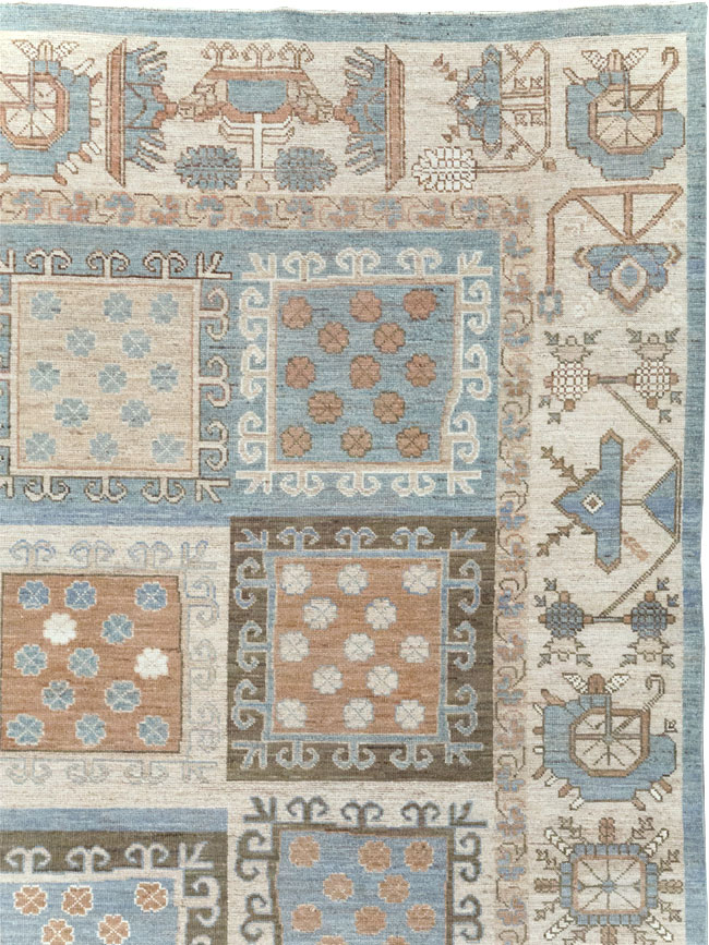 Modern East Turkestan Khotan Room Size Carpet, No.32249 - Gsblank