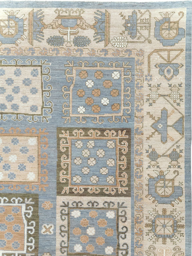 Modern East Turkestan Khotan Room Size Carpet, No.32249 - Gsblank