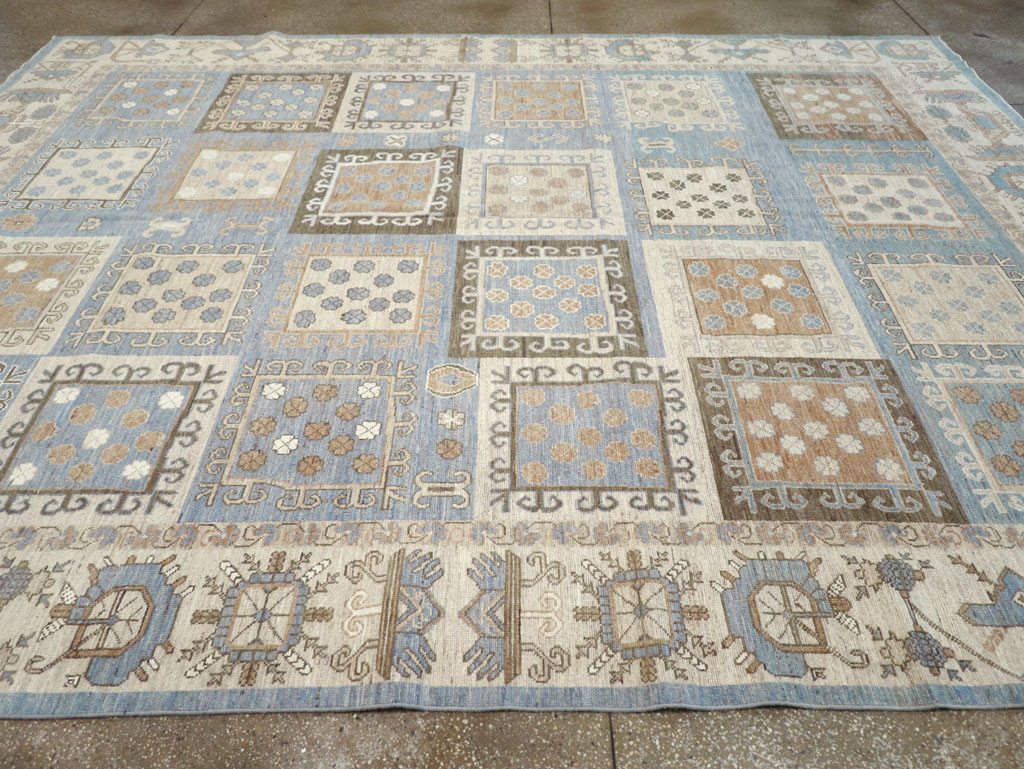 Modern East Turkestan Khotan Room Size Carpet, No.32249 - Gsblank