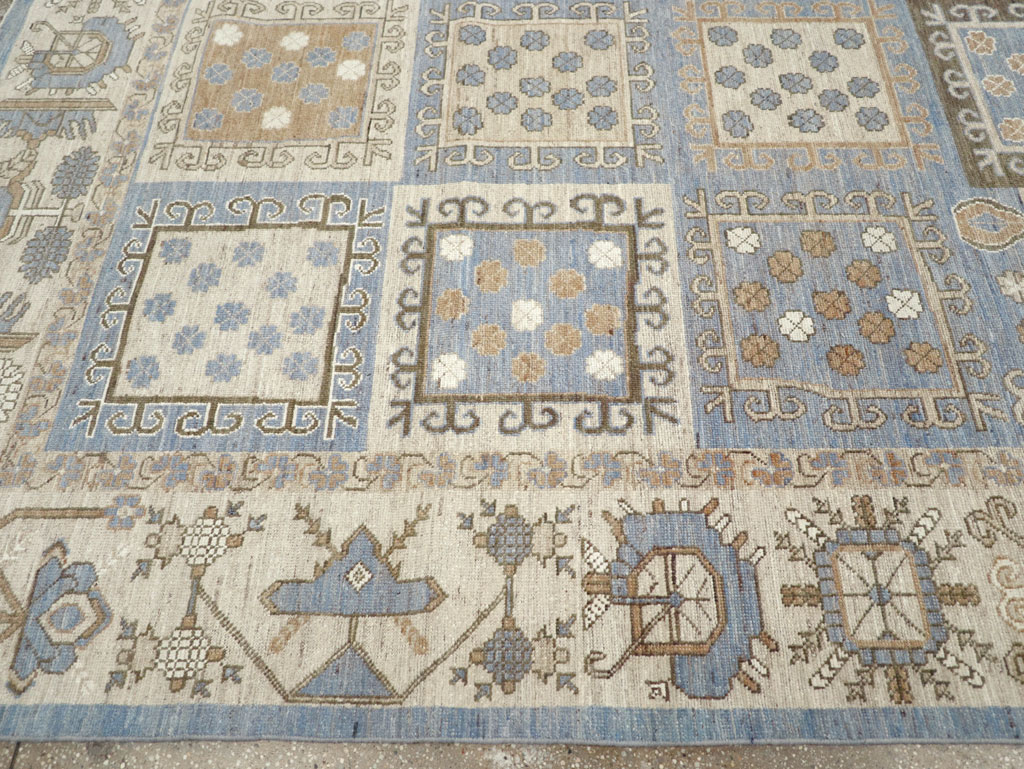 Modern East Turkestan Khotan Room Size Carpet, No.32249 - Gsblank