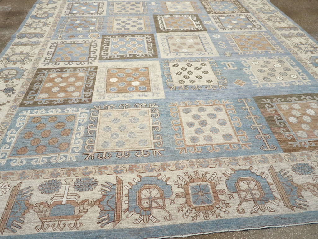 Modern East Turkestan Khotan Room Size Carpet, No.32249 - Gsblank