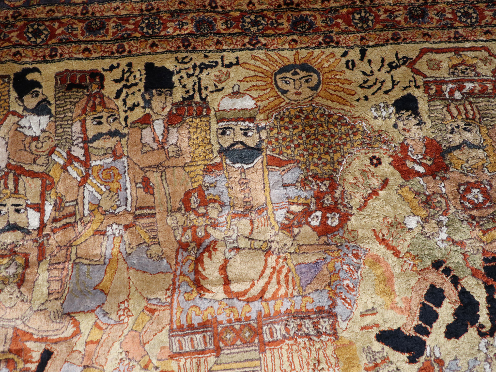 Vintage Chinese Silk Pictorial Accent Rug, No.32261 - Gsblank