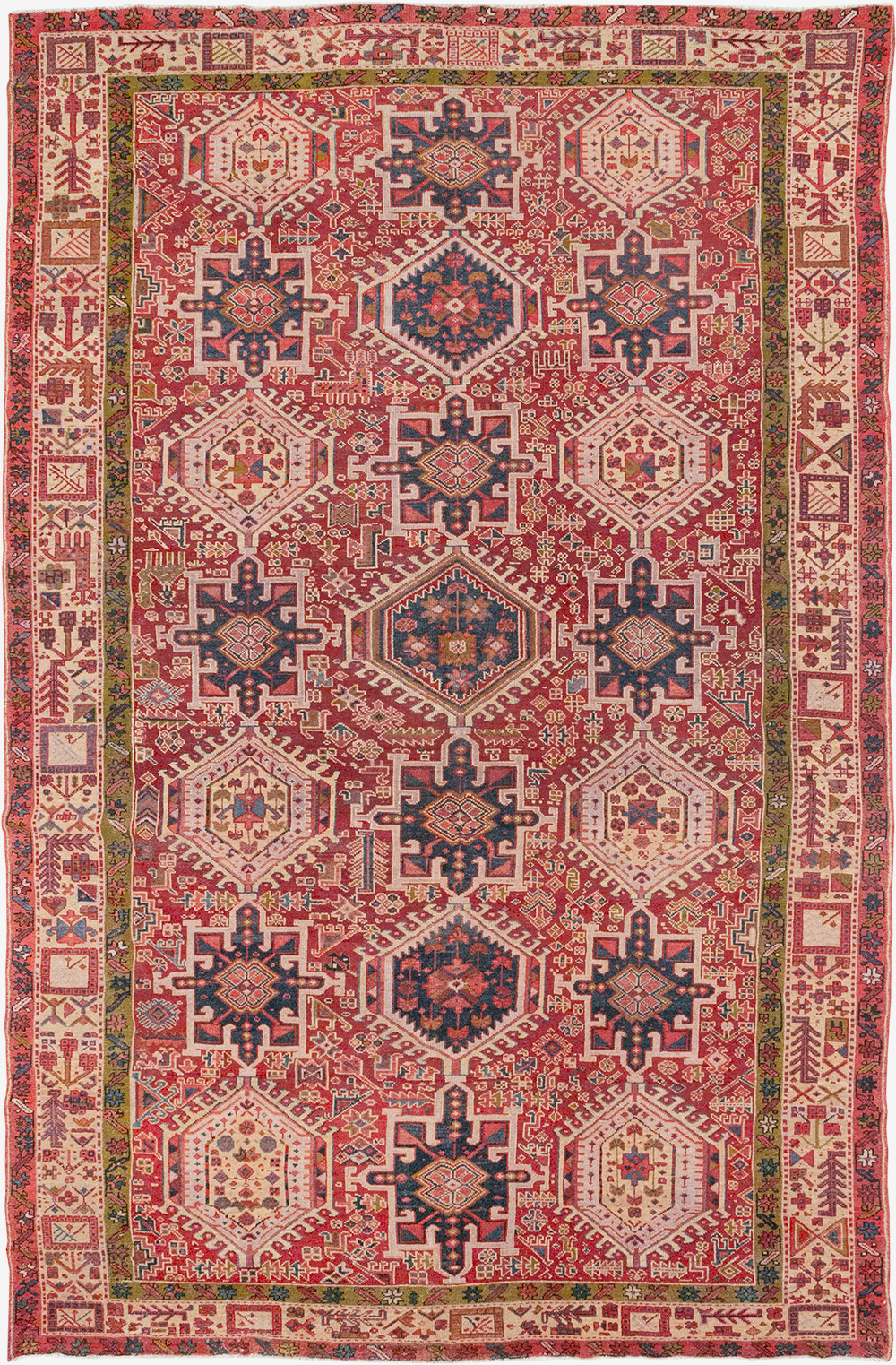Vintage Persian Karajeh Room Size Carpet, No.32270 - Gsblank