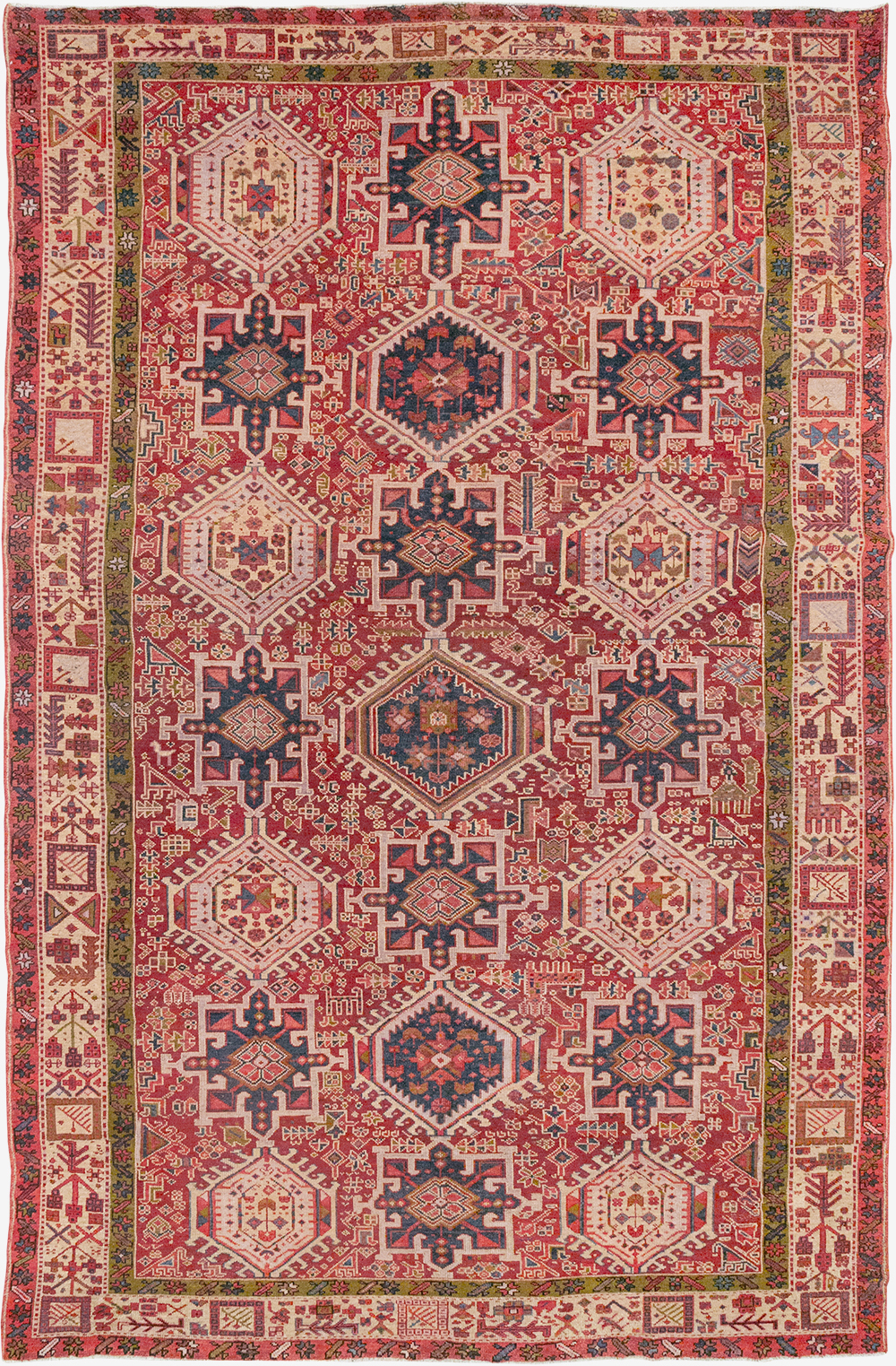 Vintage Persian Karajeh Room Size Carpet, No.32270 - Gsblank