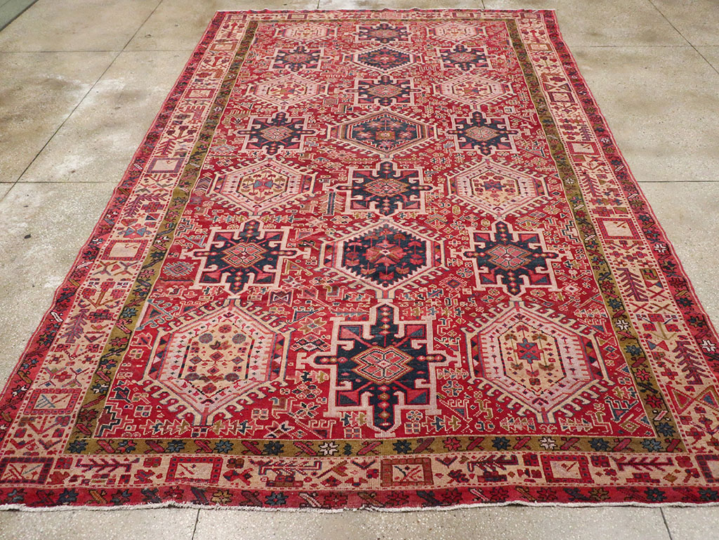 Vintage Persian Karajeh Room Size Carpet, No.32270 - Gsblank