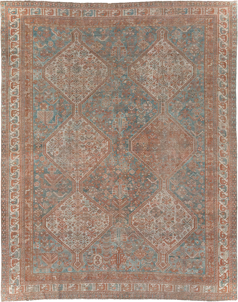 Antique Persian Shiraz Accent Carpet, No.32278 - Gsblank