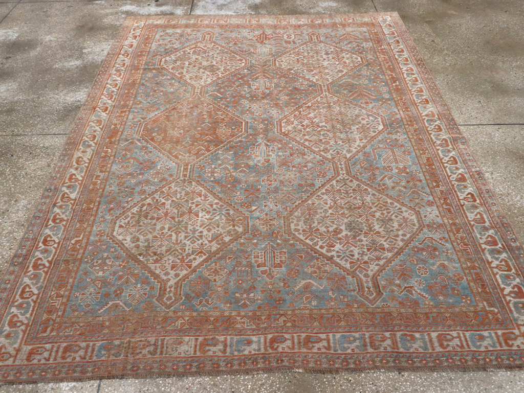 Antique Persian Shiraz Accent Carpet, No.32278 - Gsblank