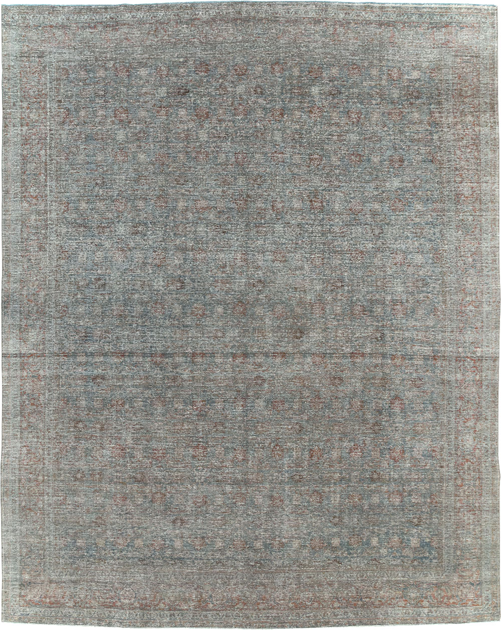 Distressed Vintage Persian Tabriz Room Size Carpet, No.32279 - Gsblank