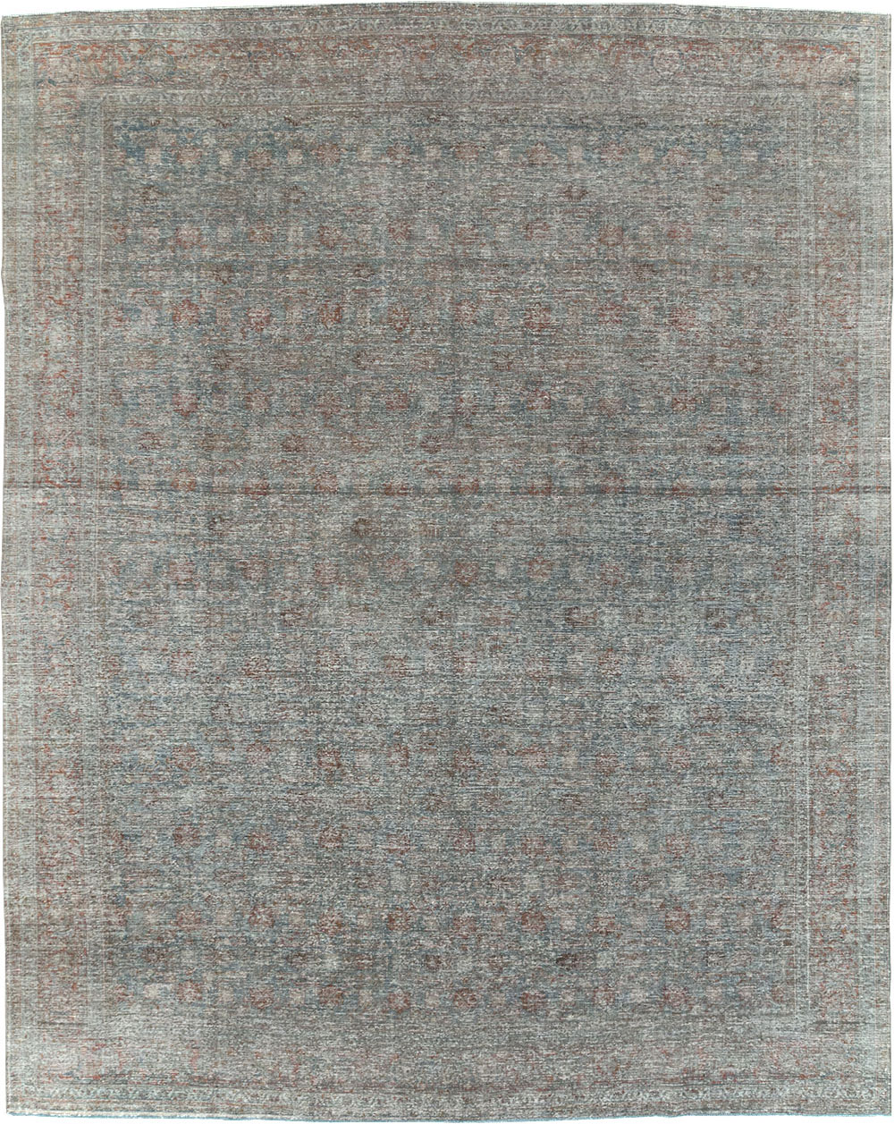 Distressed Vintage Persian Tabriz Room Size Carpet, No.32279 - Gsblank
