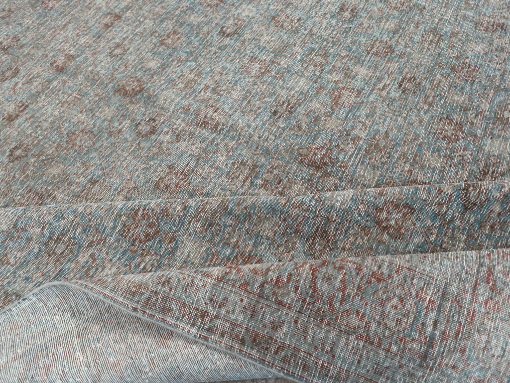 Distressed Vintage Persian Tabriz Room Size Carpet, No.32279 - Gsblank