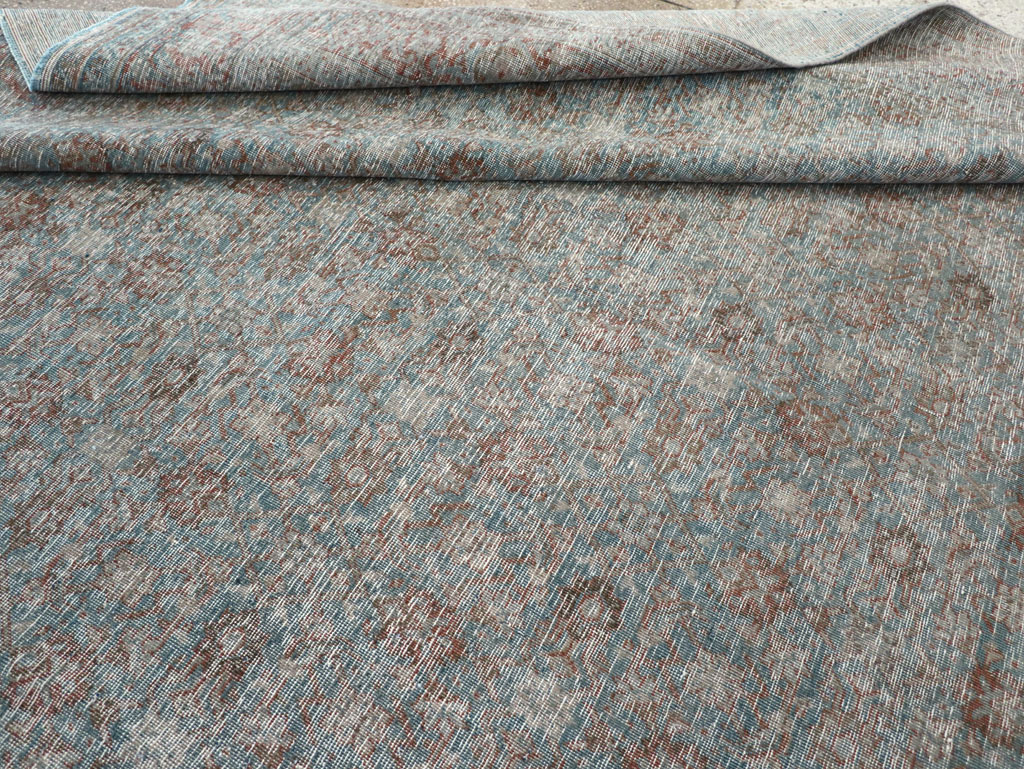 Distressed Vintage Persian Tabriz Room Size Carpet, No.32279 - Gsblank