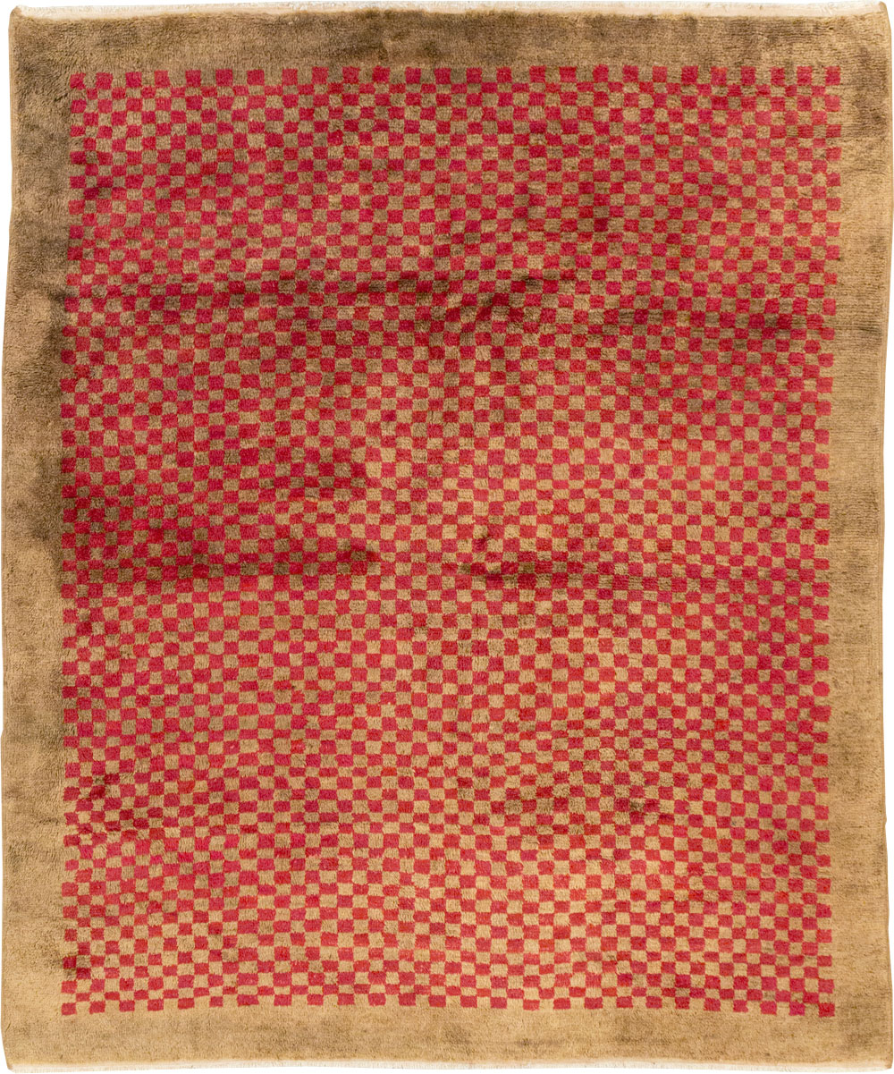 Vintage Turkish Art Deco Style Anatolian Small Room Size Carpet, No.32291 - Gsblank