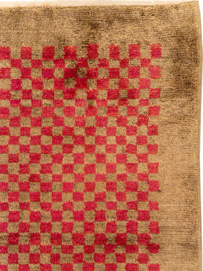 Vintage Turkish Art Deco Style Anatolian Small Room Size Carpet, No.32291 - Gsblank