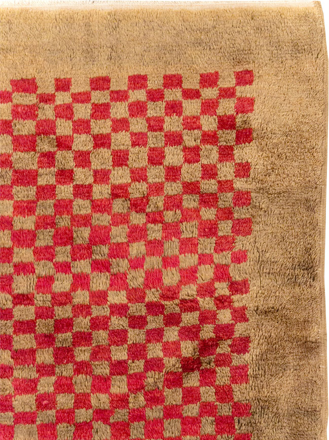 Vintage Turkish Art Deco Style Anatolian Small Room Size Carpet, No.32291 - Gsblank