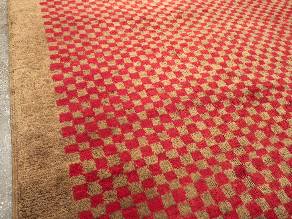 Vintage Turkish Art Deco Style Anatolian Small Room Size Carpet, No.32291 - Gsblank