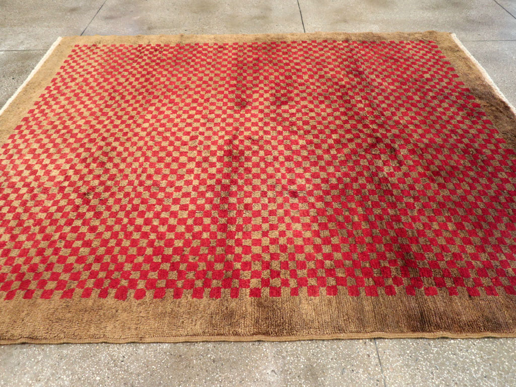 Vintage Turkish Art Deco Style Anatolian Small Room Size Carpet, No.32291 - Gsblank