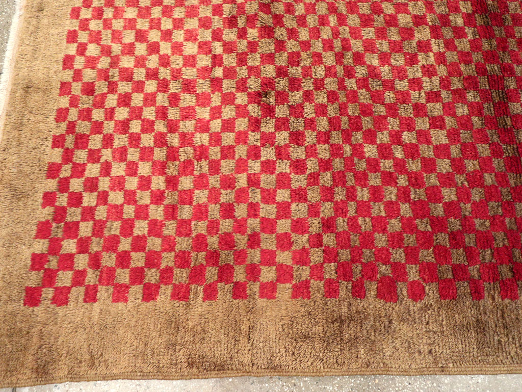 Vintage Turkish Art Deco Style Anatolian Small Room Size Carpet, No.32291 - Gsblank