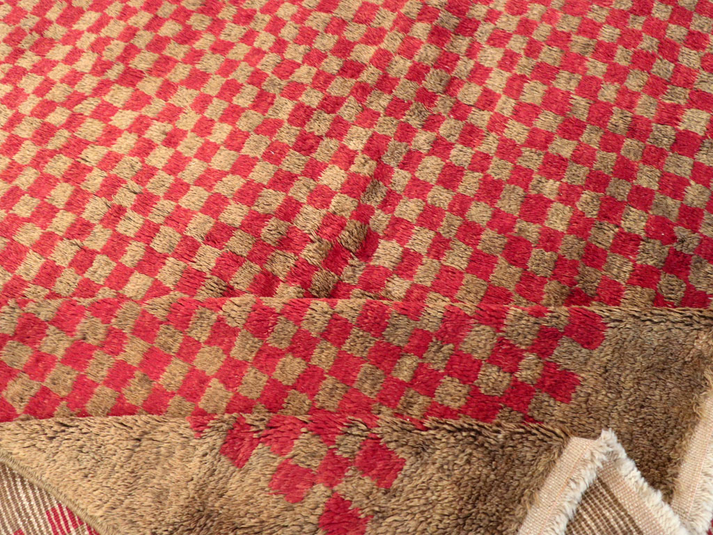 Vintage Turkish Art Deco Style Anatolian Small Room Size Carpet, No.32291 - Gsblank