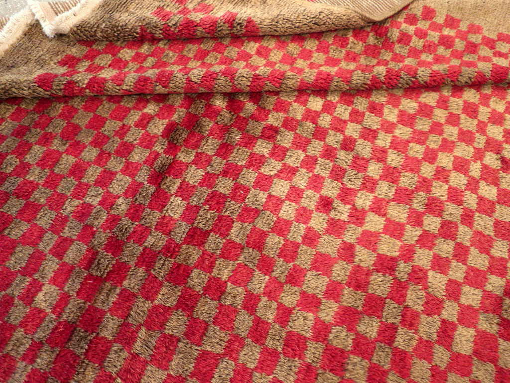 Vintage Turkish Art Deco Style Anatolian Small Room Size Carpet, No.32291 - Gsblank