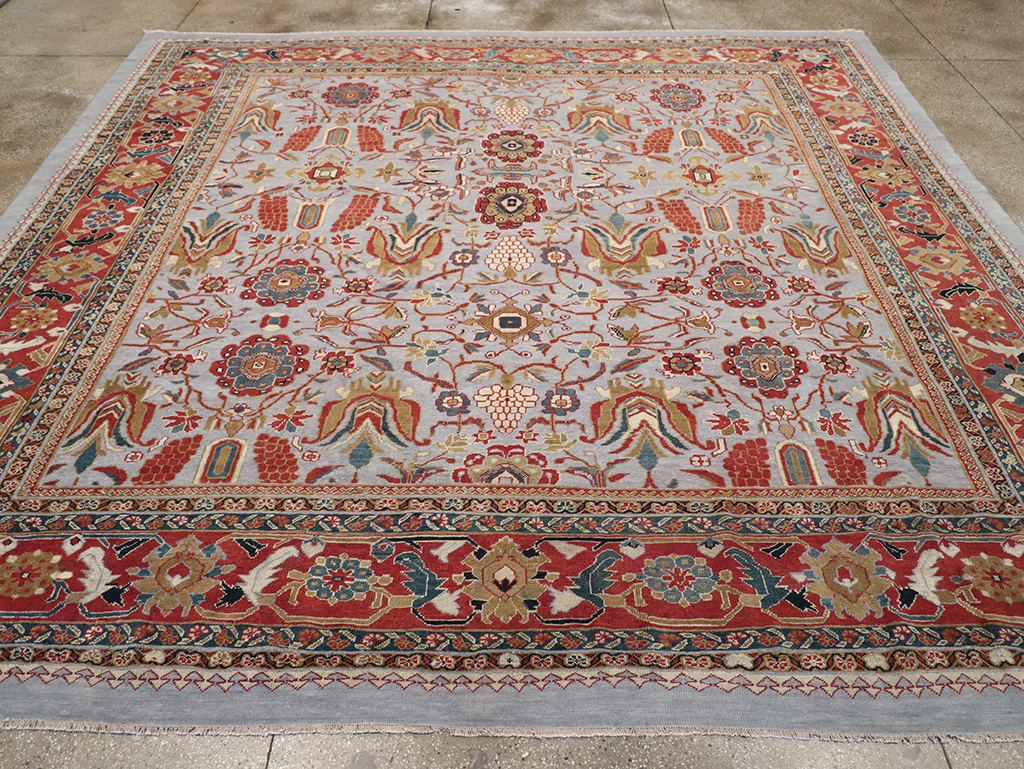 Antique Persian Mahal Square Large Room Size Carpet, No.32293 - Gsblank