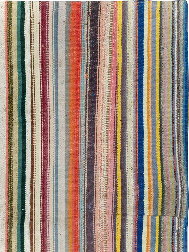 Vintage Turkish Flatweave Kilim Wide Gallery Runner, No.32310 - Gsblank