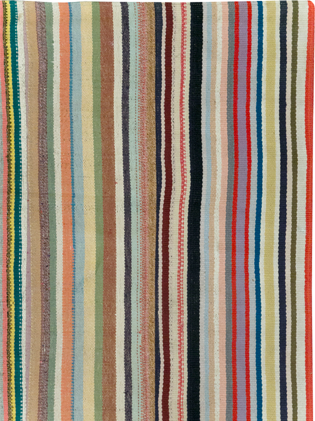 Vintage Turkish Flatweave Kilim Wide Gallery Runner, No.32310 - Gsblank