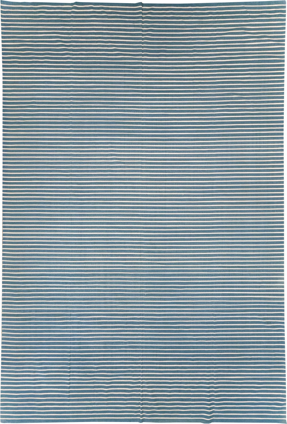 Vintage Indian Cotton Dhurrie Large Flatweave Carpet, No.32313 - Gsblank