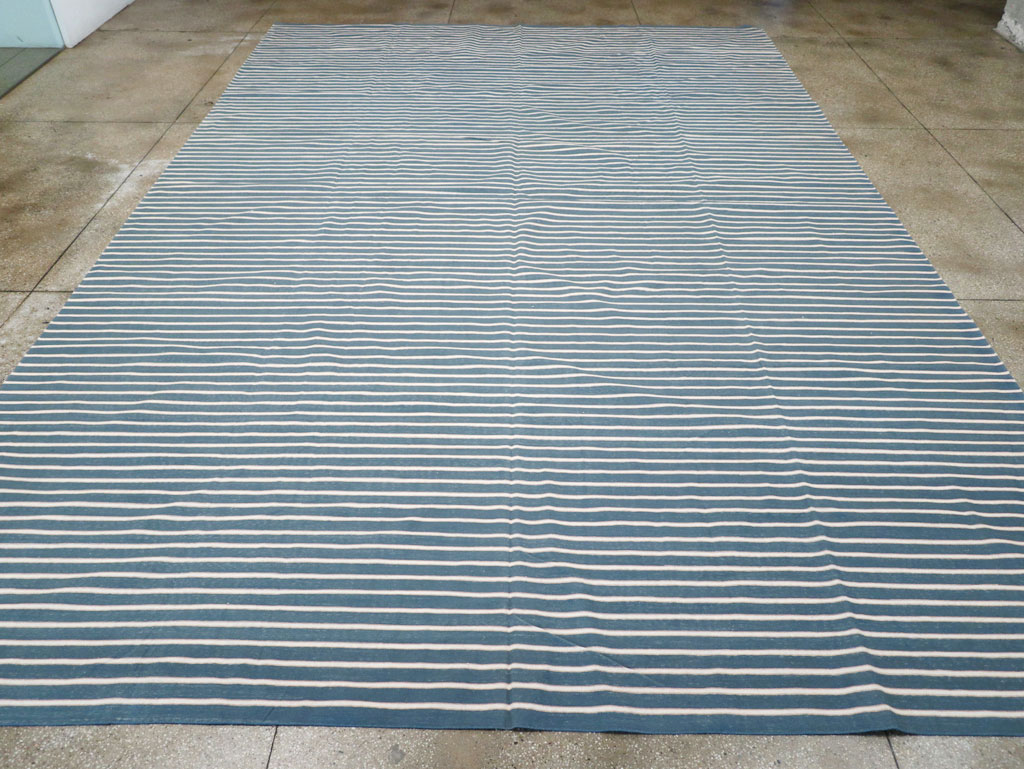 Vintage Indian Cotton Dhurrie Large Flatweave Carpet, No.32313 - Gsblank