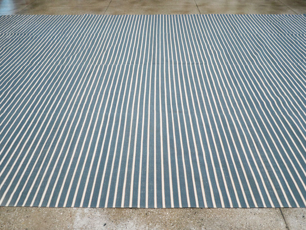 Vintage Indian Cotton Dhurrie Large Flatweave Carpet, No.32313 - Gsblank