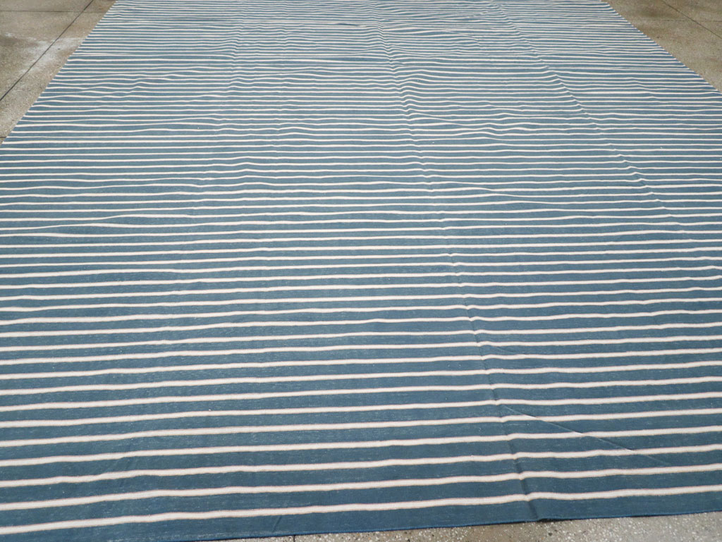 Vintage Indian Cotton Dhurrie Large Flatweave Carpet, No.32313 - Gsblank