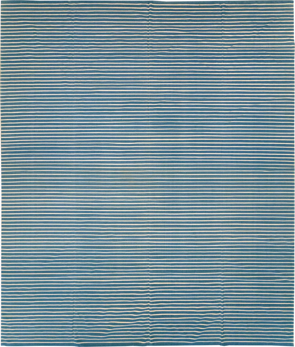 Vintage Indian Cotton Dhurrie Large Flatweave Carpet, No.32314 - Gsblank