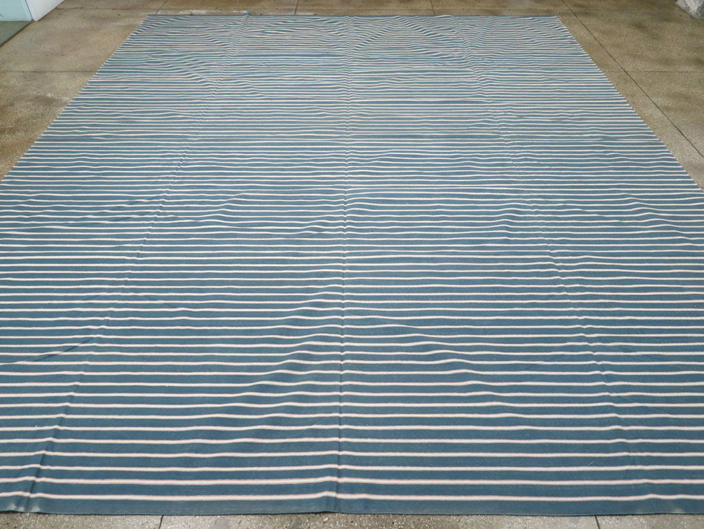 Vintage Indian Cotton Dhurrie Large Flatweave Carpet, No.32314 - Gsblank