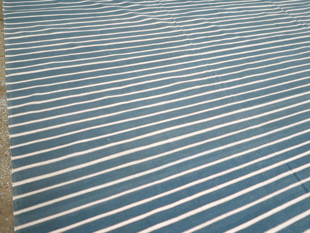 Vintage Indian Cotton Dhurrie Large Flatweave Carpet, No.32314 - Gsblank