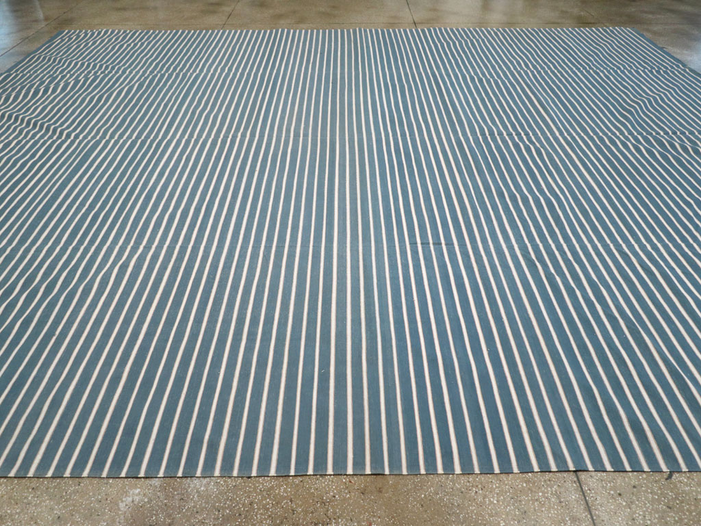 Vintage Indian Cotton Dhurrie Large Flatweave Carpet, No.32314 - Gsblank