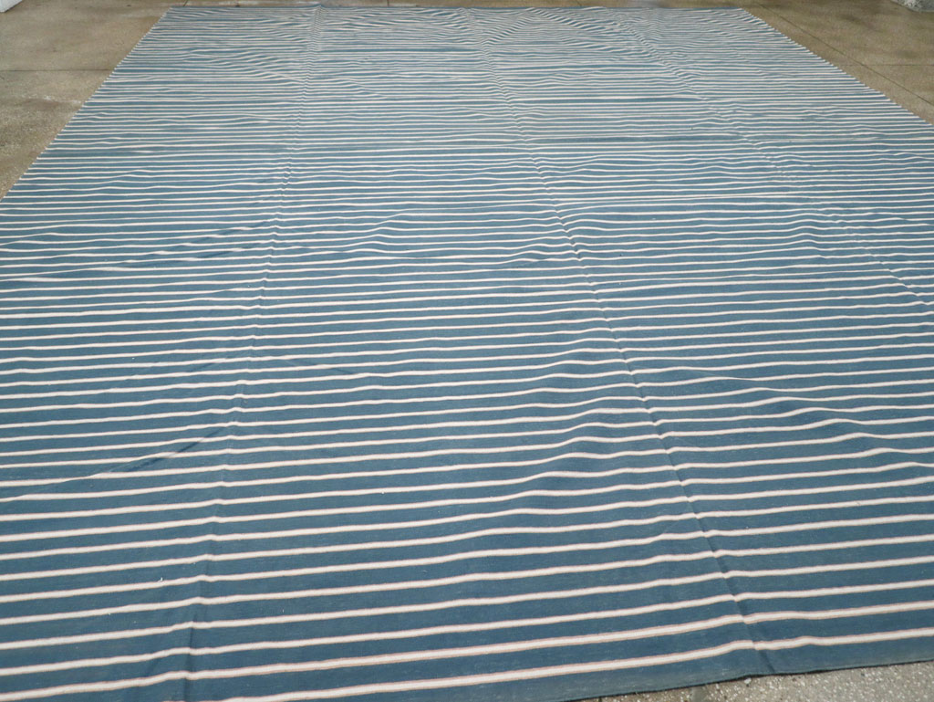 Vintage Indian Cotton Dhurrie Large Flatweave Carpet, No.32314 - Gsblank