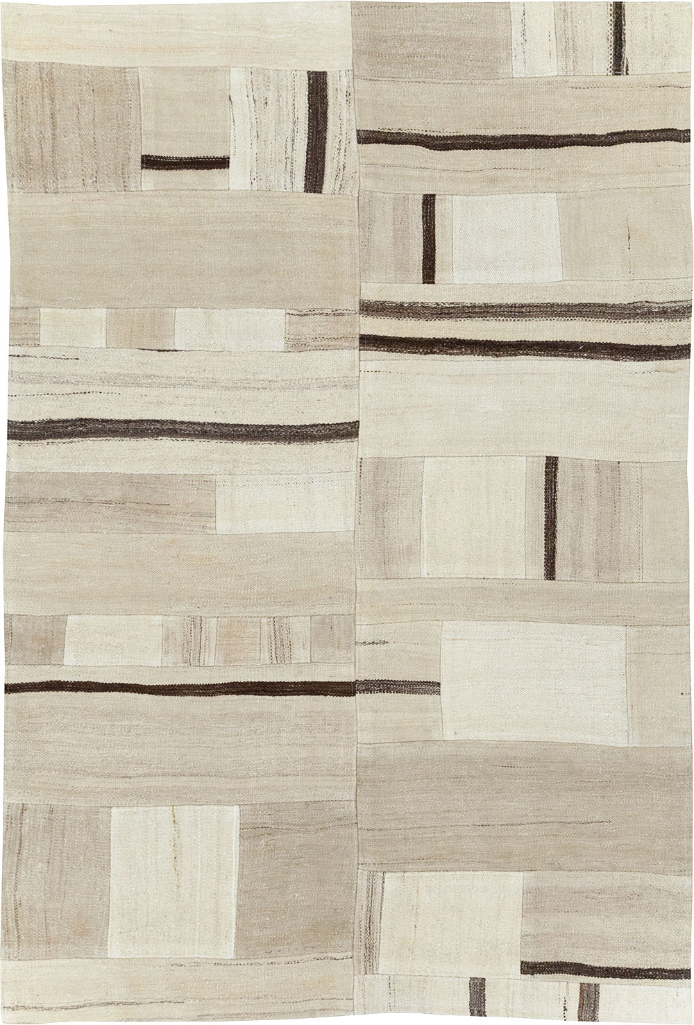 Modern Turkish Flatweave Accent Rug, No.32315 - Gsblank