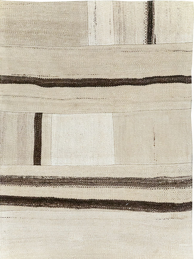 Modern Turkish Flatweave Accent Rug, No.32315 - Gsblank