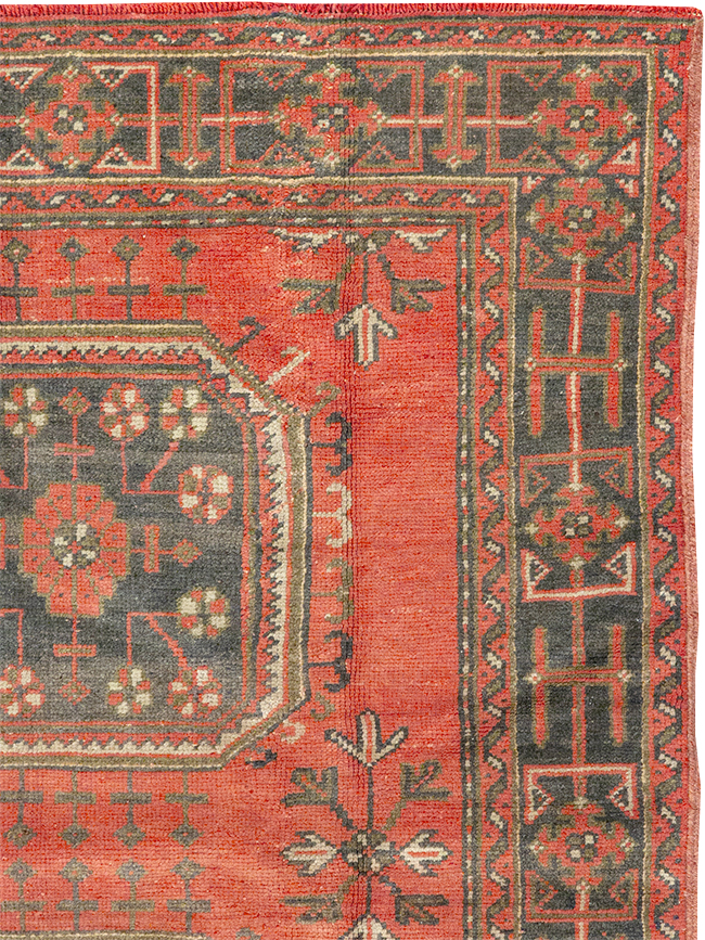Vintage Turkish Oushak Wide Gallery Runner, No.32321 - Gsblank