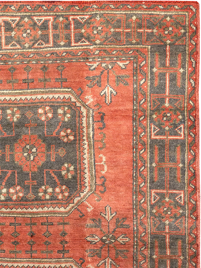 Vintage Turkish Oushak Wide Gallery Runner, No.32321 - Gsblank