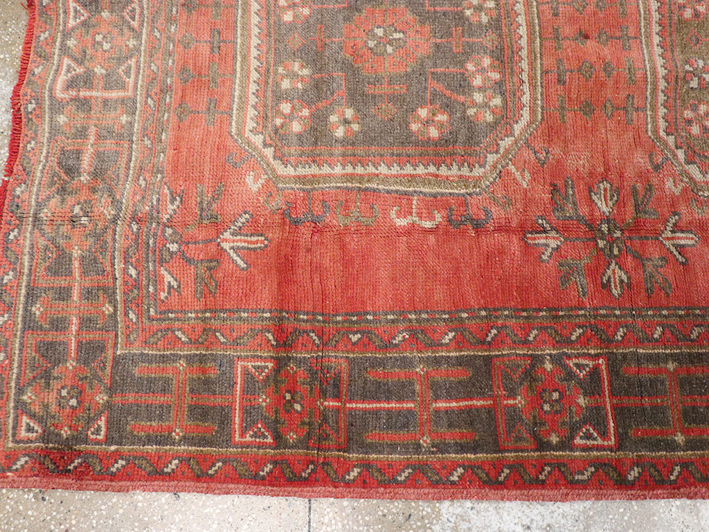 Vintage Turkish Oushak Wide Gallery Runner, No.32321 - Gsblank