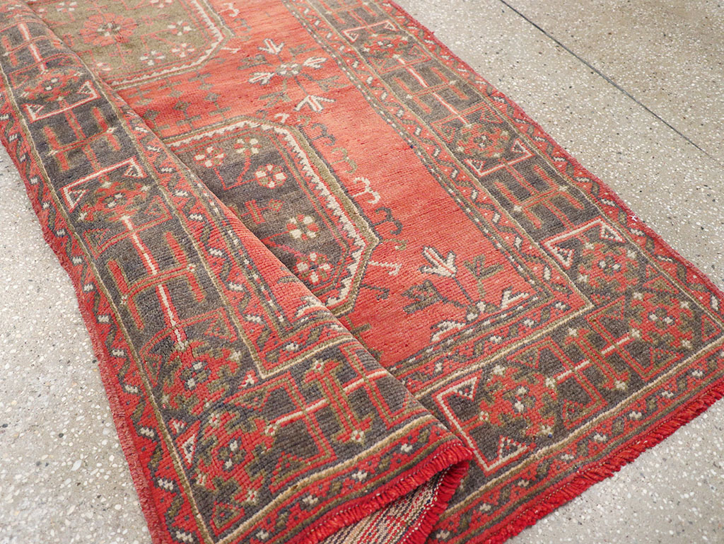 Vintage Turkish Oushak Wide Gallery Runner, No.32321 - Gsblank
