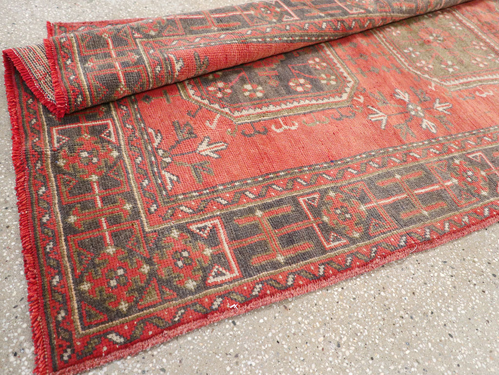 Vintage Turkish Oushak Wide Gallery Runner, No.32321 - Gsblank