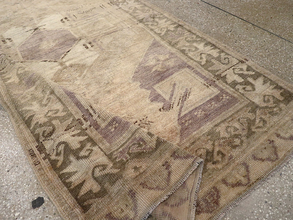Vintage Turkish Anatolian Wide Gallery Runner, No.32324 - Gsblank