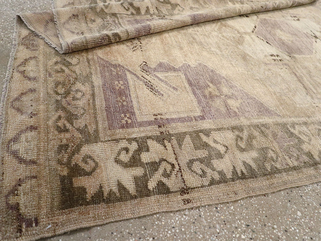 Vintage Turkish Anatolian Wide Gallery Runner, No.32324 - Gsblank