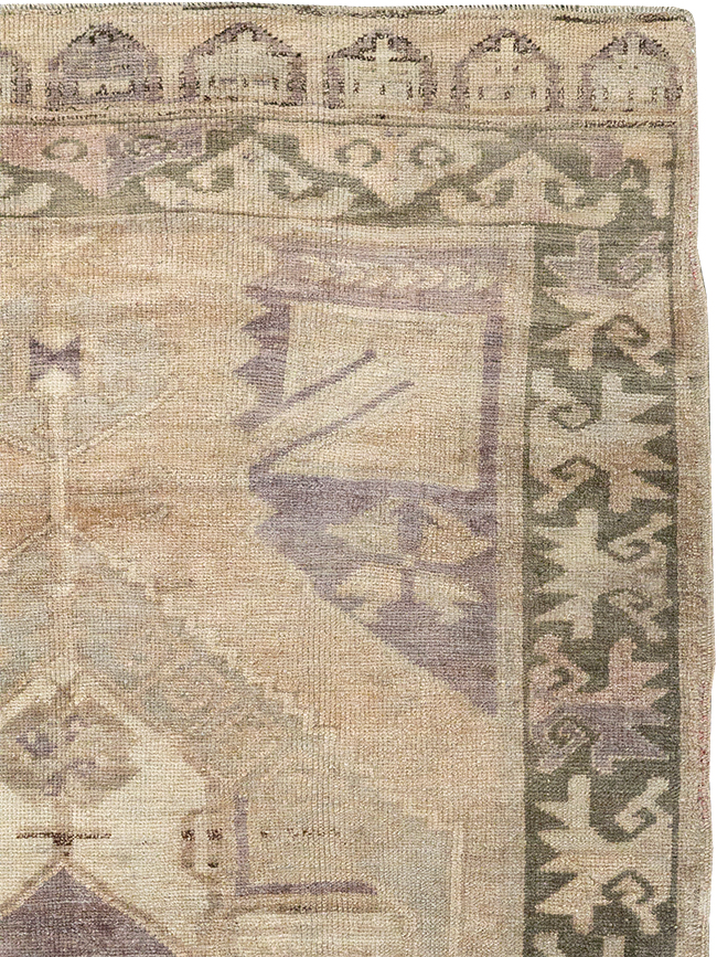 Vintage Turkish Anatolian Wide Gallery Runner, No.32324 - Gsblank