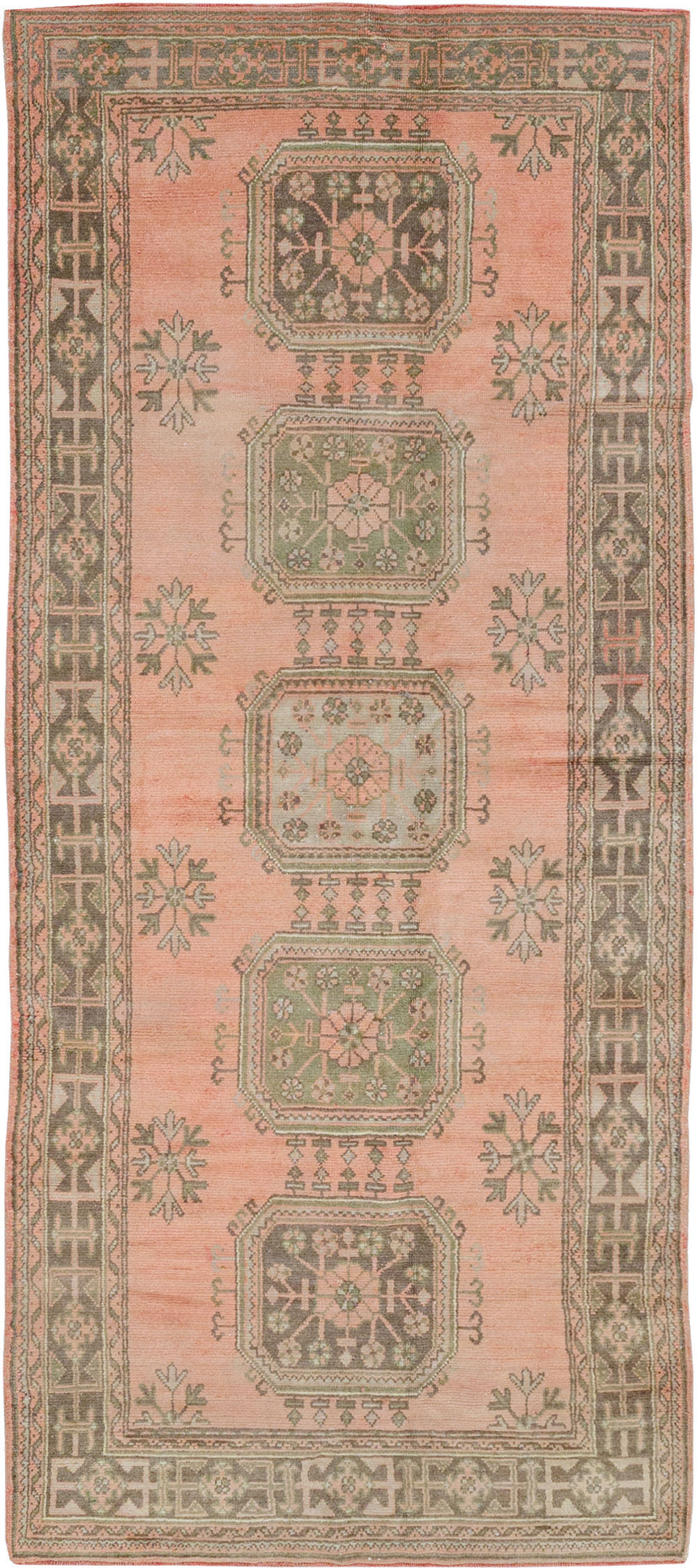 Vintage Turkish Oushak Gallery Rug, No.32327 - Gsblank
